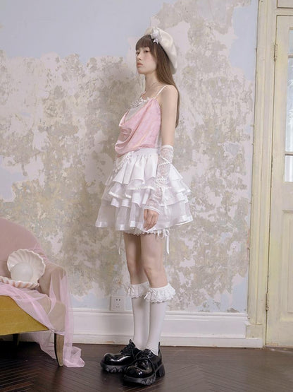 Daytoday Butterfly Bow Draped Neck Cami Top For Ballet Style