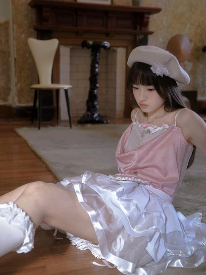 Butterfly Bow Draped Neck Cami Top For Ballet Style