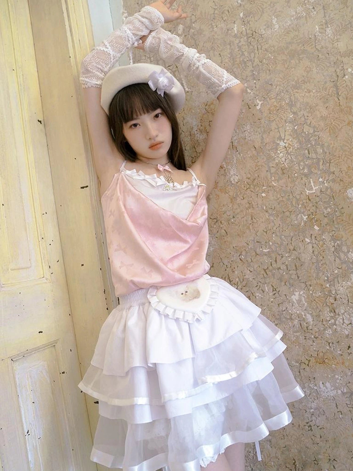 Butterfly Bow Draped Neck Cami Top For Ballet Style