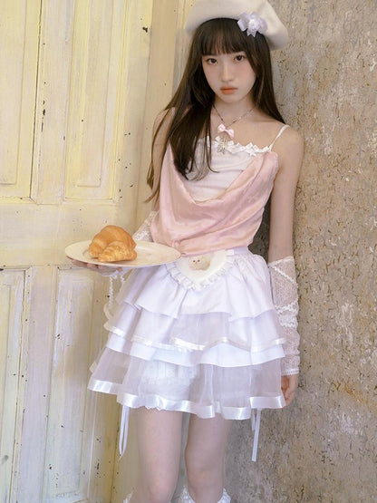 Daytoday Butterfly Bow Draped Neck Cami Top For Ballet Style