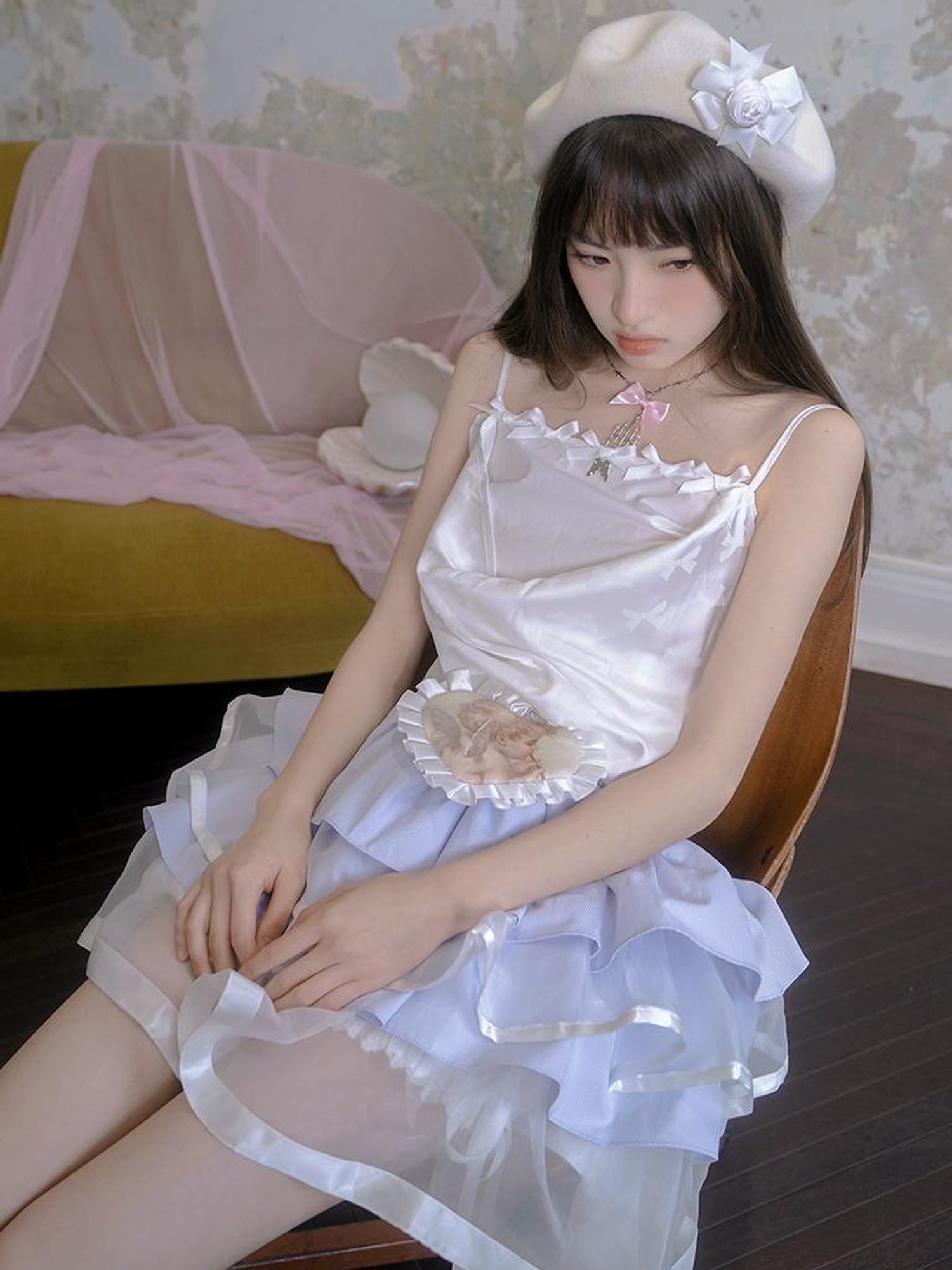Daytoday Butterfly Bow Draped Neck Cami Top For Ballet Style