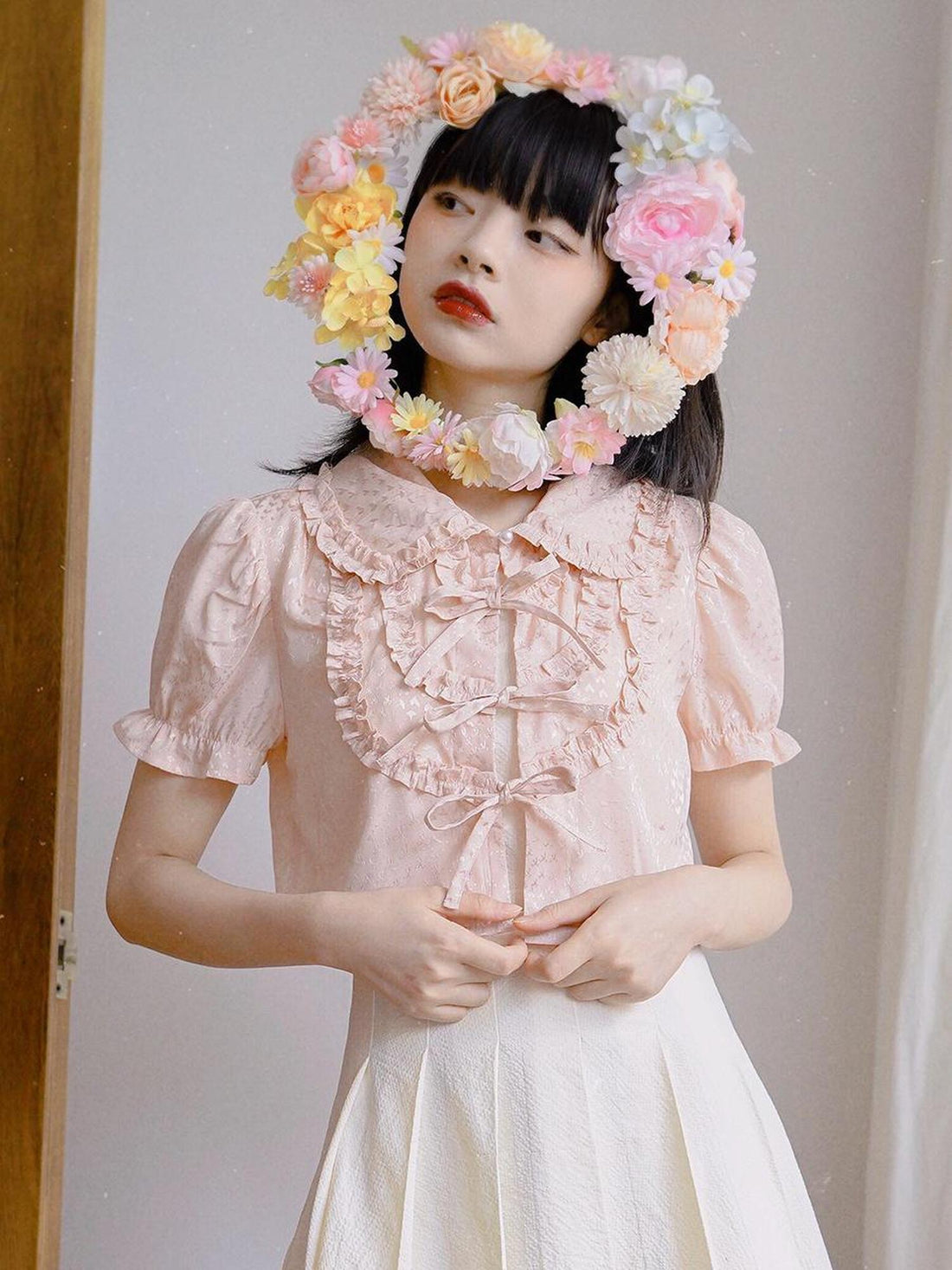 Daytoday Butterfly Bow Short Shirt Blouse