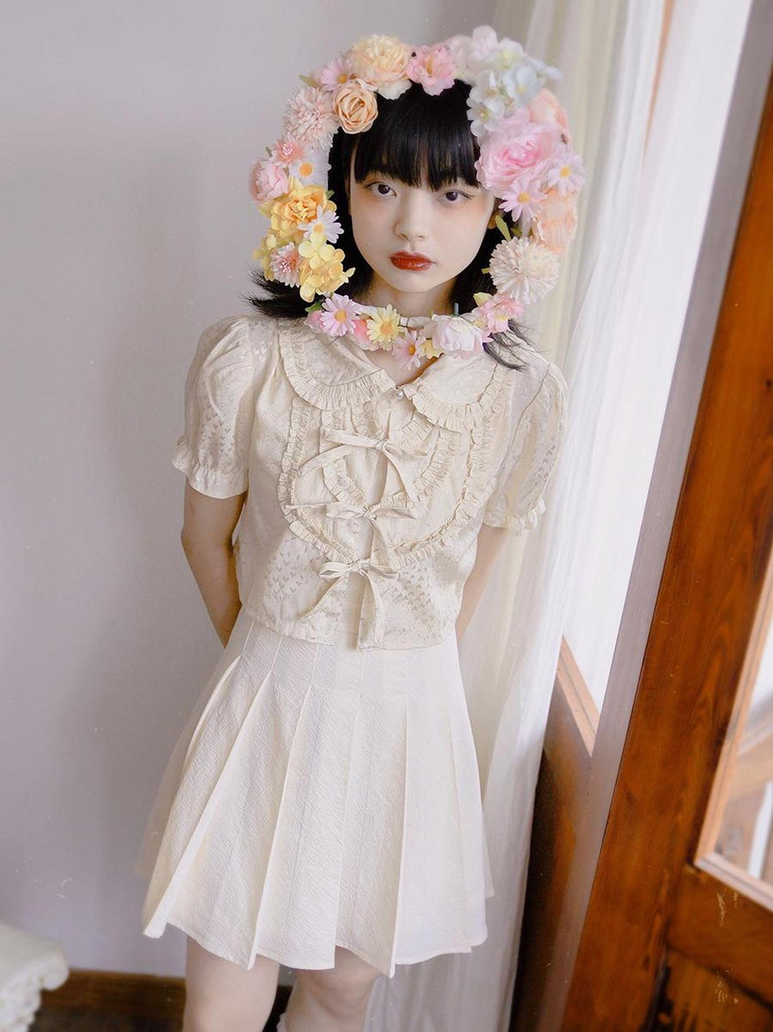 Daytoday Butterfly Bow Short Shirt Blouse