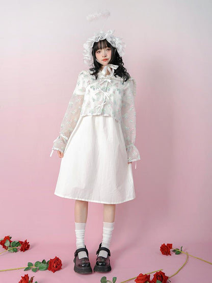 Daytoday Butterfly Bow Tie Dye Sun Protection Long Sleeve Cover Up