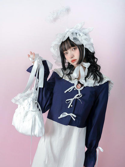 Daytoday Butterfly Bow Tie Dye Sun Protection Long Sleeve Cover Up