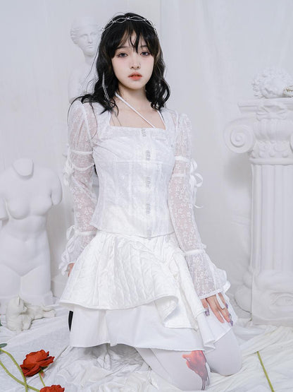Daytoday Butterfly Jacquard Tie Strap Slim Fit Versatile Camisole Top
