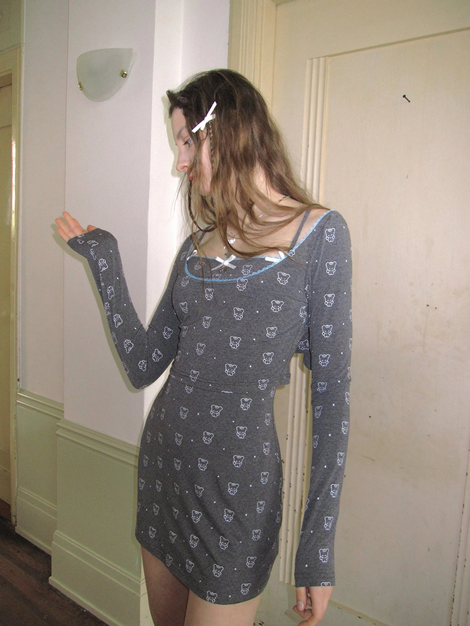 Butterfly Lace Bow Print Sun Protection Top