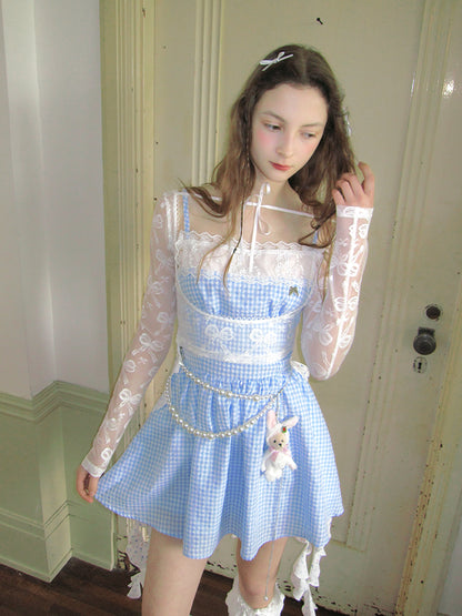 Daytoday Butterfly Lace Bow Print Sun Protection Top