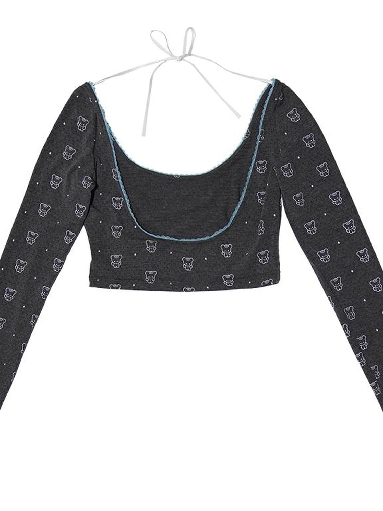 Butterfly Lace Bow Print Sun Protection Top