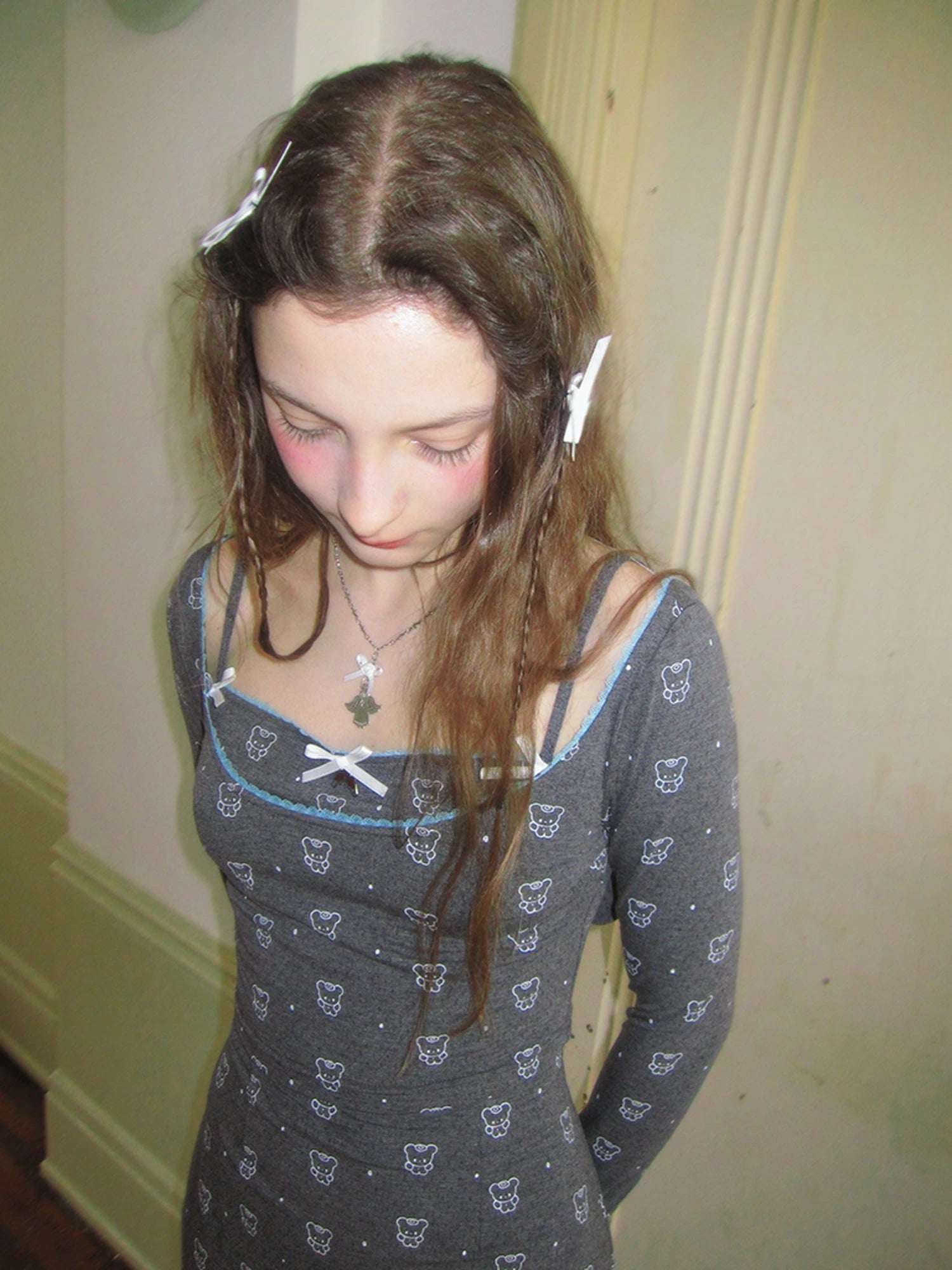 Butterfly Lace Bow Print Sun Protection Top