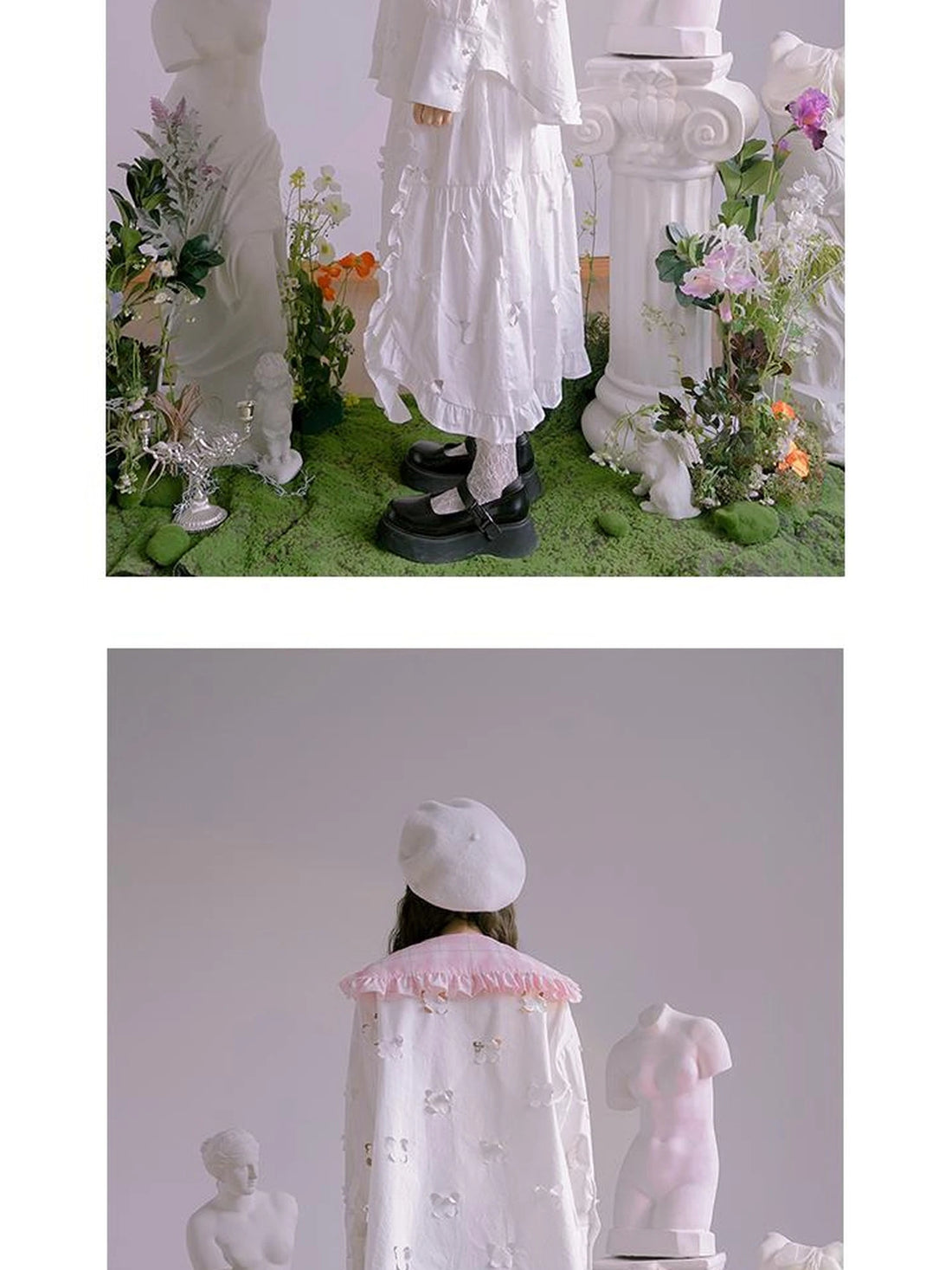 Butterfly Lace Pink Check Oversized Shirt