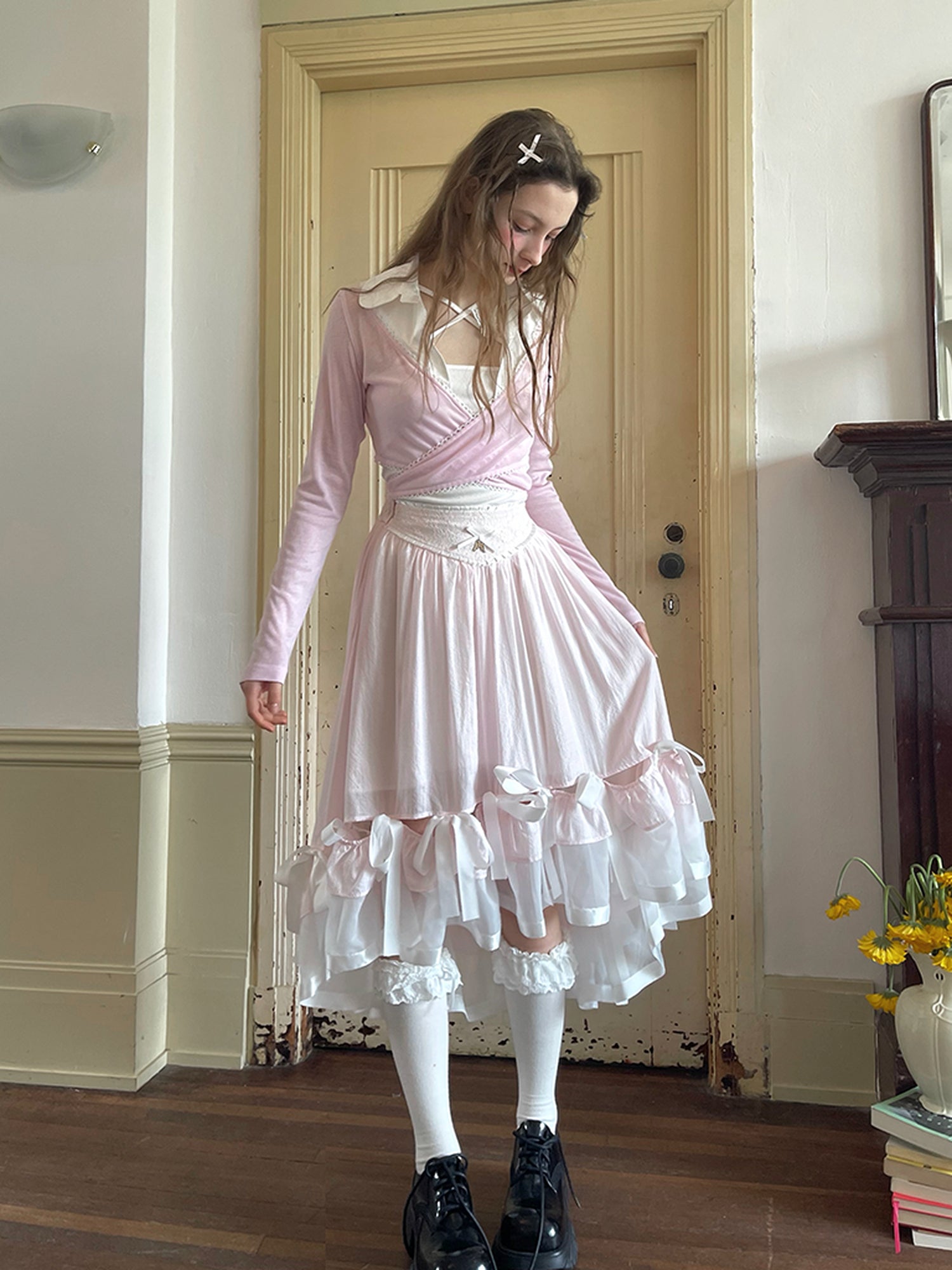 Daytoday Butterfly Lace Up Crossover Ballet Top