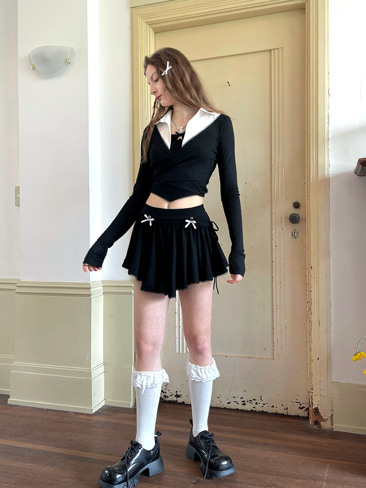 Daytoday Butterfly Lace Up Crossover Ballet Top