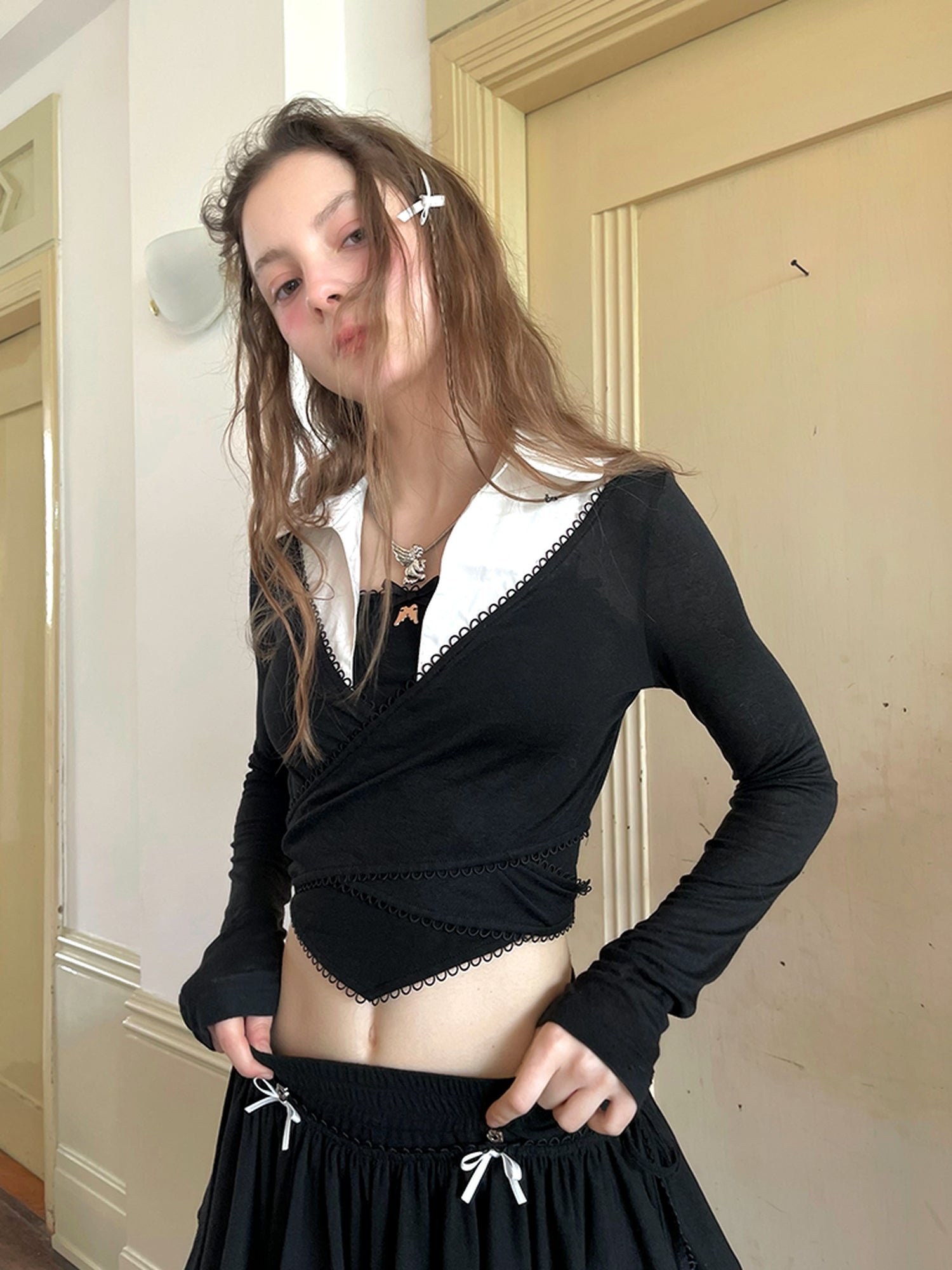 Daytoday Butterfly Lace Up Crossover Ballet Top