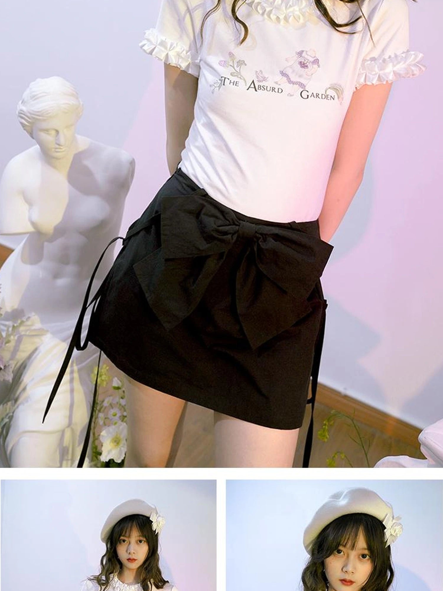 Butterfly Print Embroidered T Shirt With Lace Trim