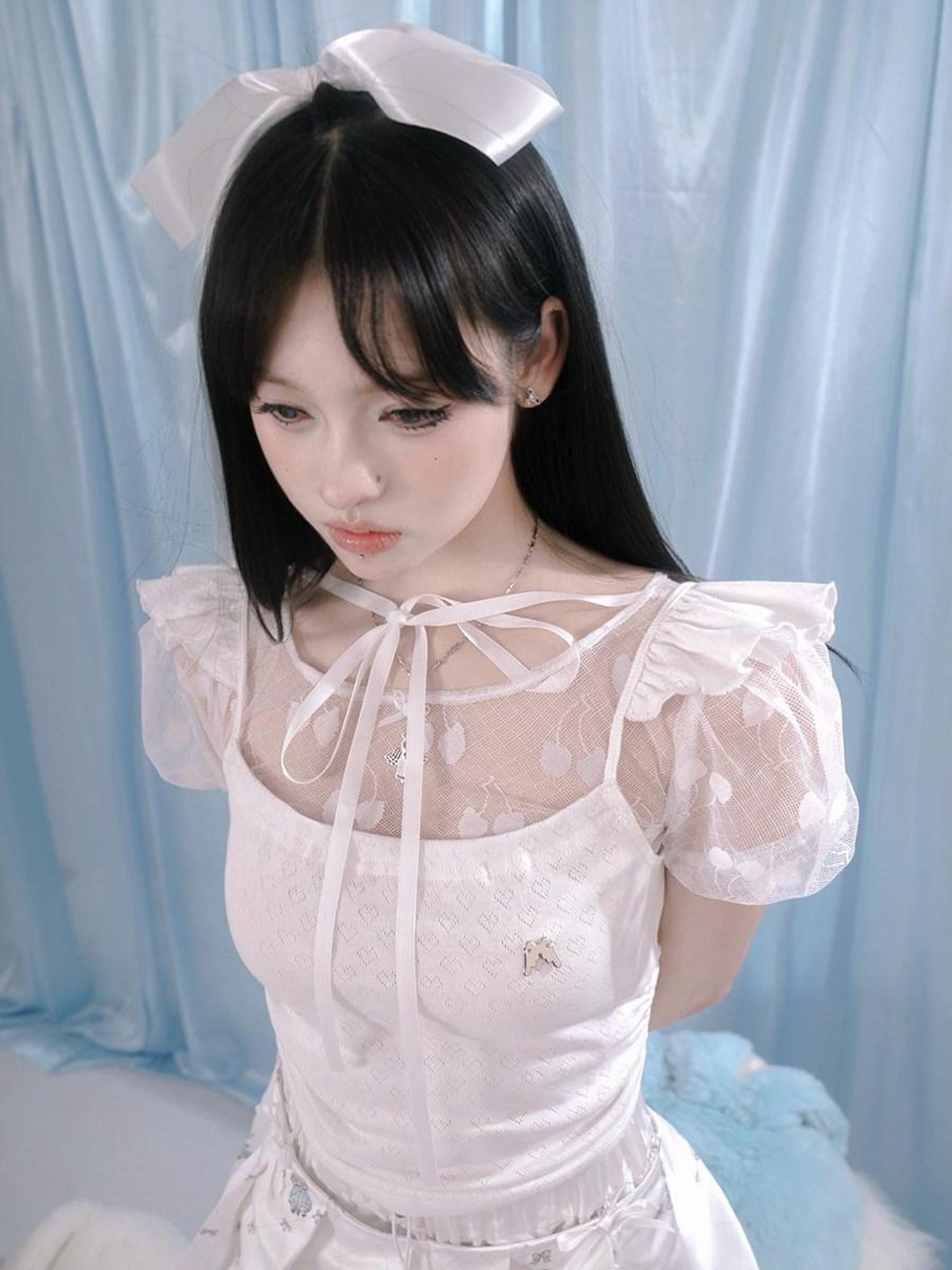 Daytoday Cherry Jacquard Lace Sheer Women&