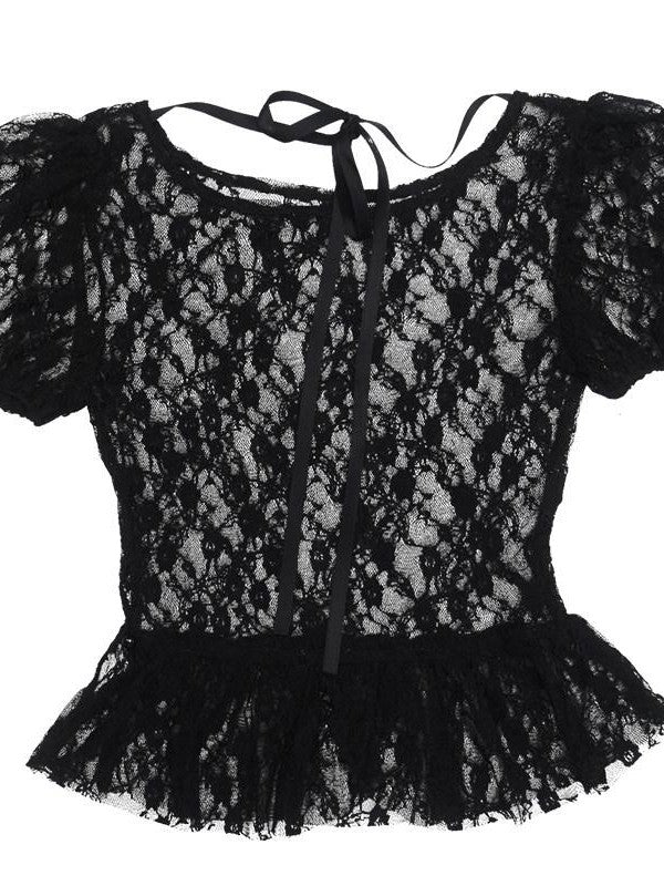 Daytoday Cherry Jacquard Lace Sheer Women&