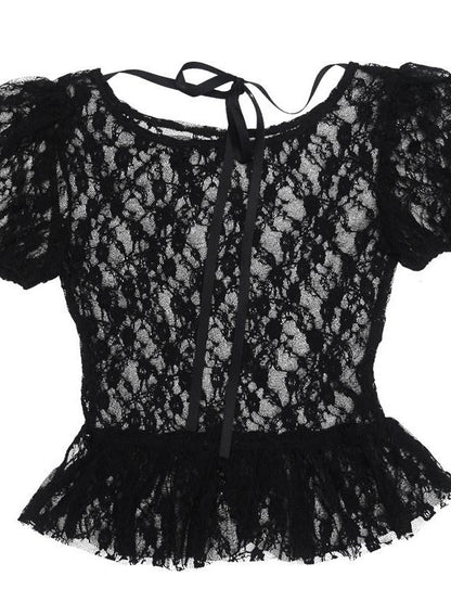 Daytoday Cherry Jacquard Lace Sheer Women&