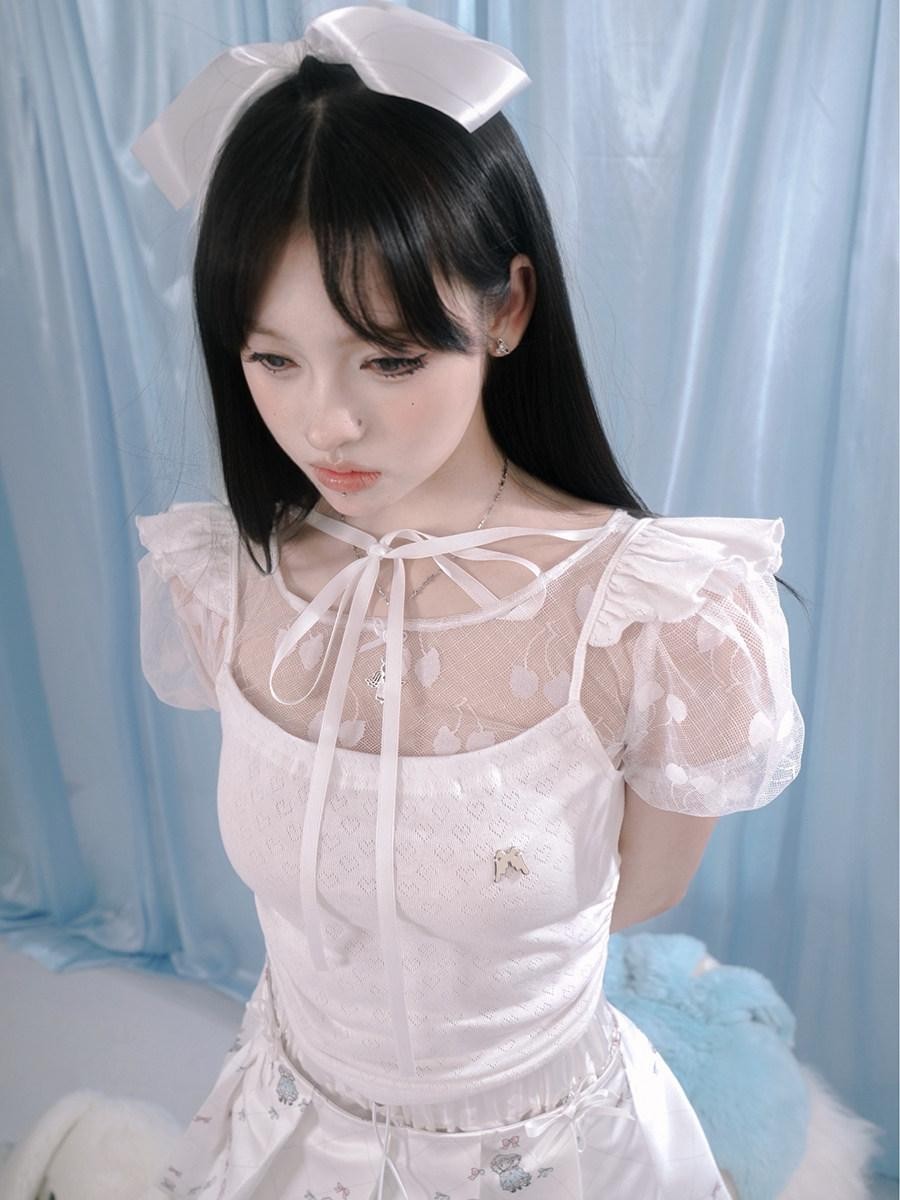 Daytoday Cherry Jacquard Lace Sheer Women&