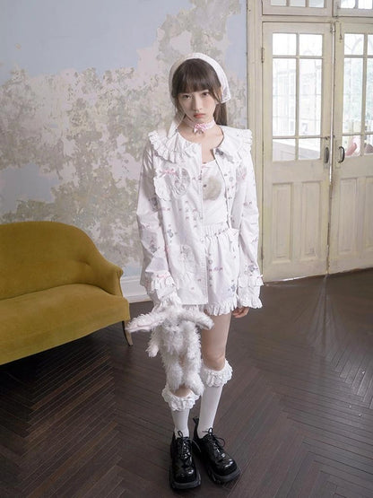 Cotton Bow Print Sleep Shorts