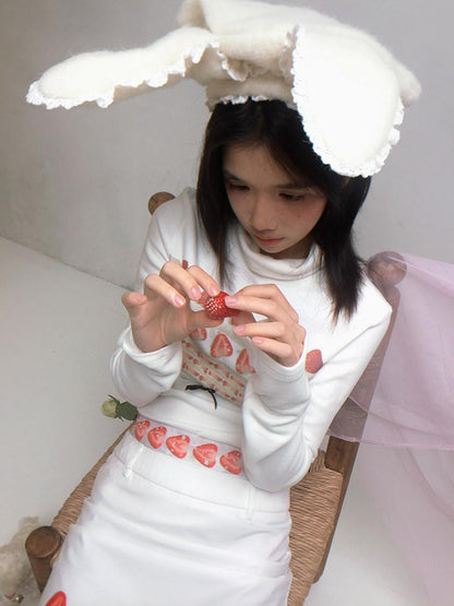 Daytoday Cream Lace Trim Bendable Steel Wire Rabbit Ear Bow Women&