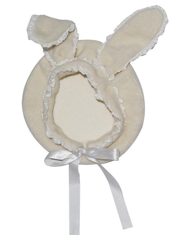 Daytoday Cream Lace Trim Bendable Steel Wire Rabbit Ear Bow Women&