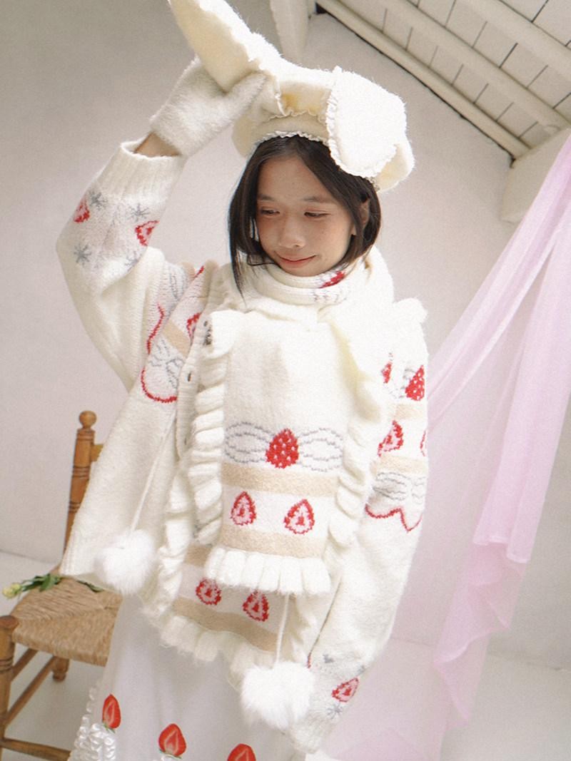 Daytoday Cream Strawberry Jacquard Ruffle Women&