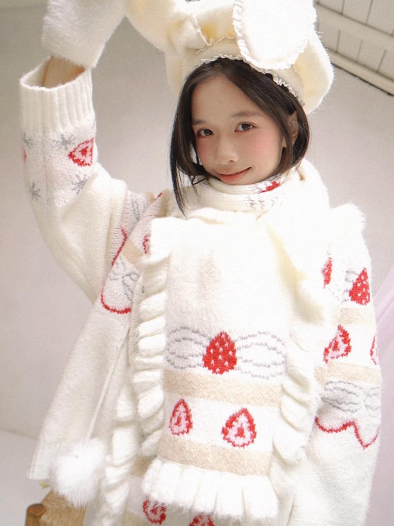 Daytoday Cream Strawberry Jacquard Ruffle Women&