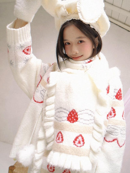Daytoday Cream Strawberry Jacquard Ruffle Women&