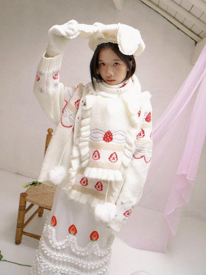 Daytoday Cream Strawberry Jacquard Ruffle Women&