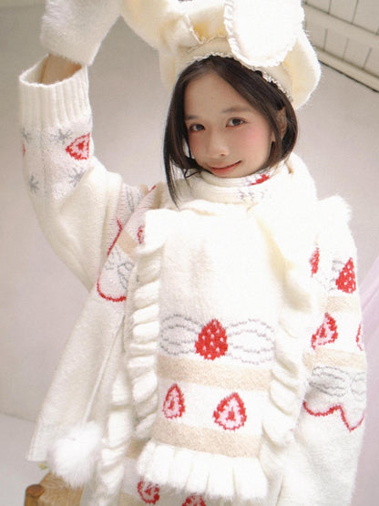 Daytoday Cream Strawberry Jacquard Ruffle Women&