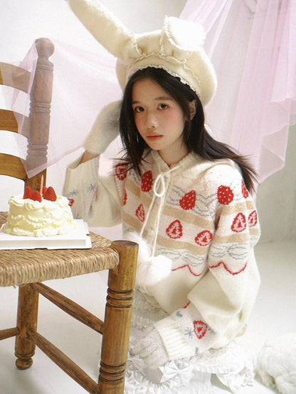 Daytoday Creamy Strawberry Jacquard Hooded Women&