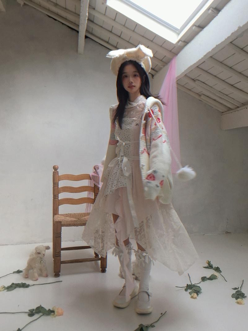 Daytoday Creamy Strawberry Jacquard Hooded Women&