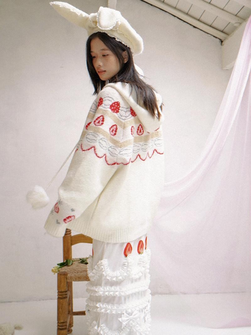 Daytoday Creamy Strawberry Jacquard Hooded Women&
