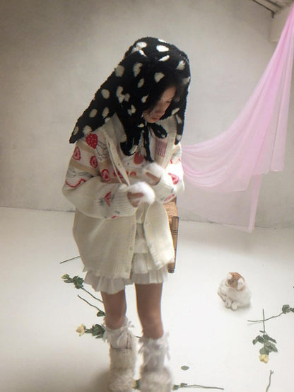 Daytoday Creamy Strawberry Jacquard Hooded Women&