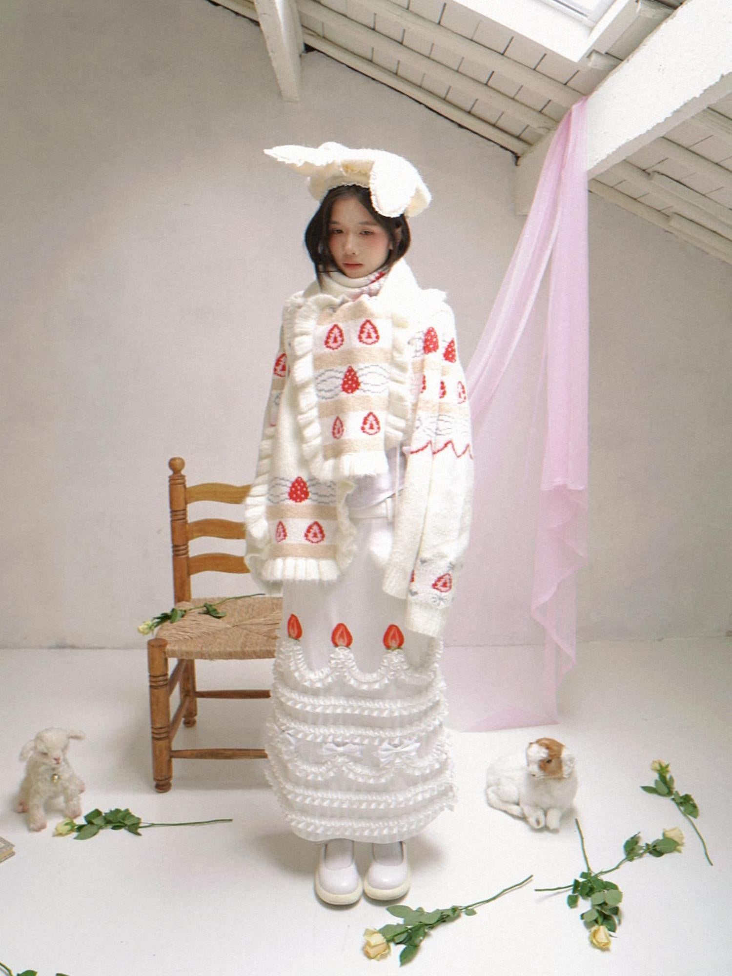 Daytoday Creamy Strawberry Jacquard Hooded Women&