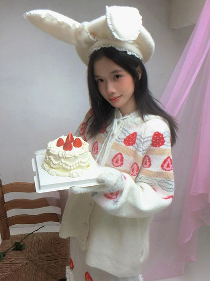 Daytoday Creamy Strawberry Jacquard Hooded Women&