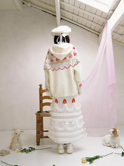 Daytoday Creamy Strawberry Jacquard Hooded Women&