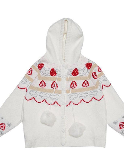 Daytoday Creamy Strawberry Jacquard Hooded Women&