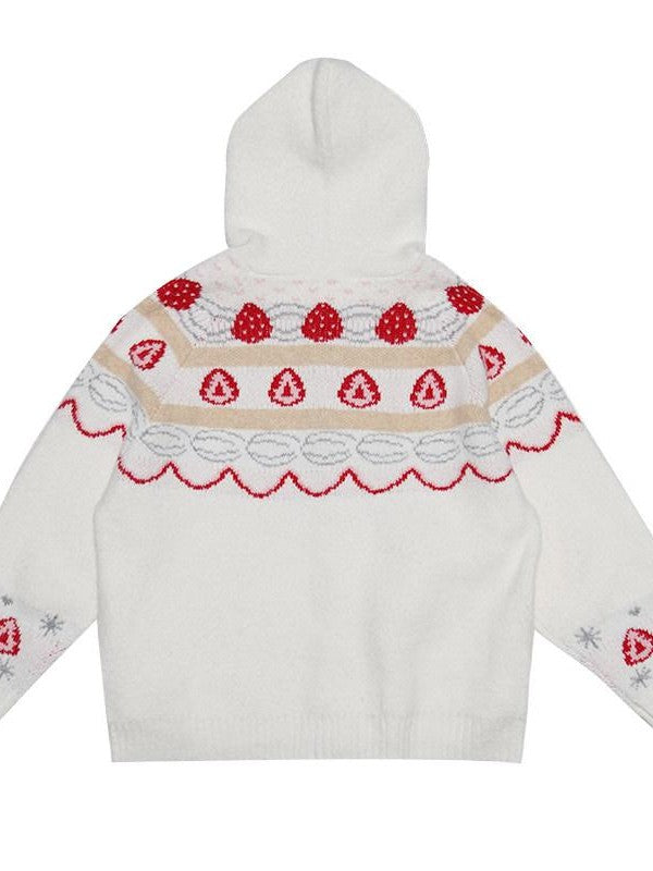 Daytoday Creamy Strawberry Jacquard Hooded Women&