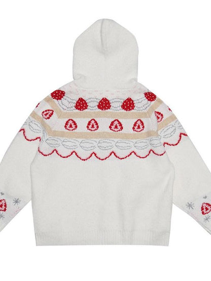Daytoday Creamy Strawberry Jacquard Hooded Women&