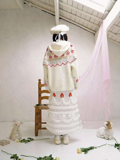 Daytoday Creamy Strawberry Jacquard Hooded Women&