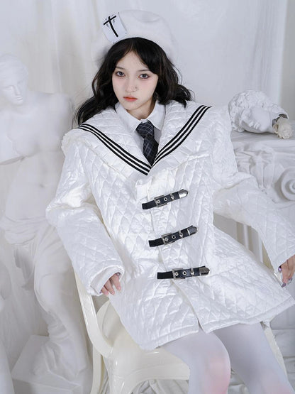 Cross Rose Jacquard Black White Beret