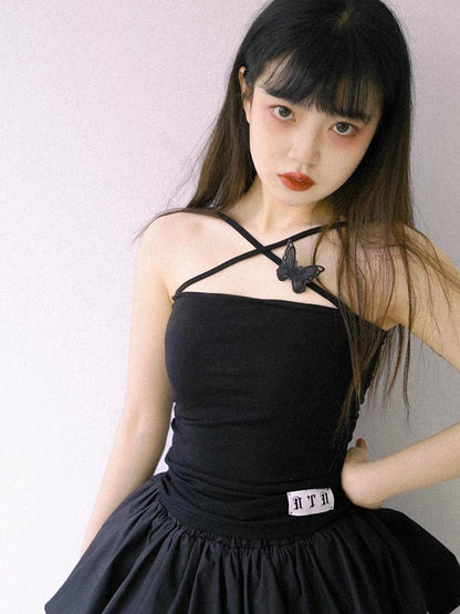 Cross Strap Camisole Knit Vest