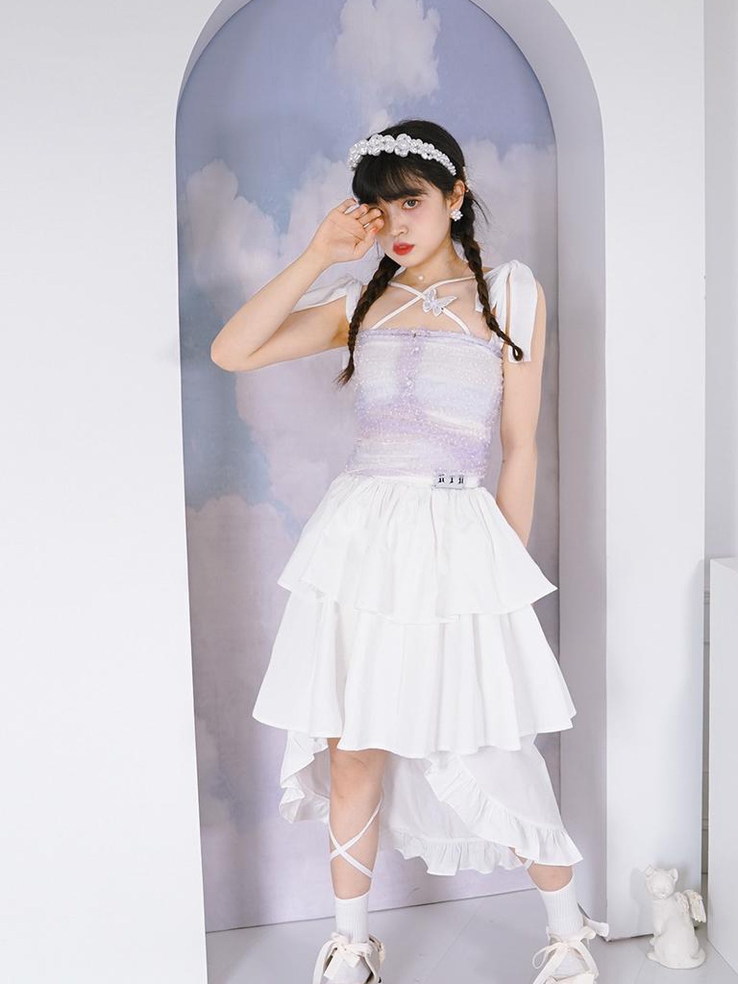 Daytoday Cross Strap Camisole Knit Vest