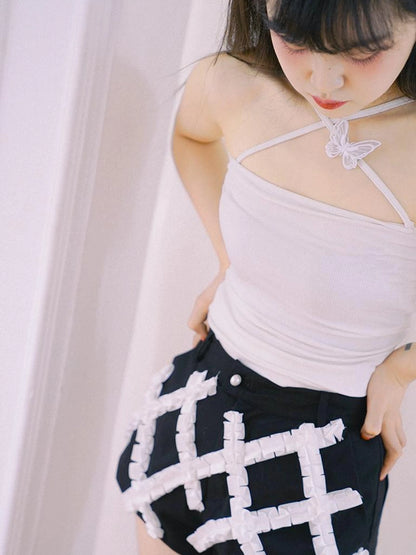 Cross Strap Camisole Knit Vest