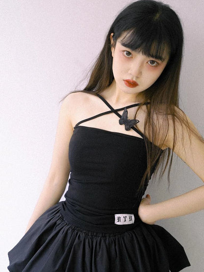 Cross Strap Camisole Knit Vest