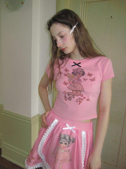 Daytoday Cute Fairy T Shirt Angel Tears Rude Fish Collab V Neck Long Sleeve