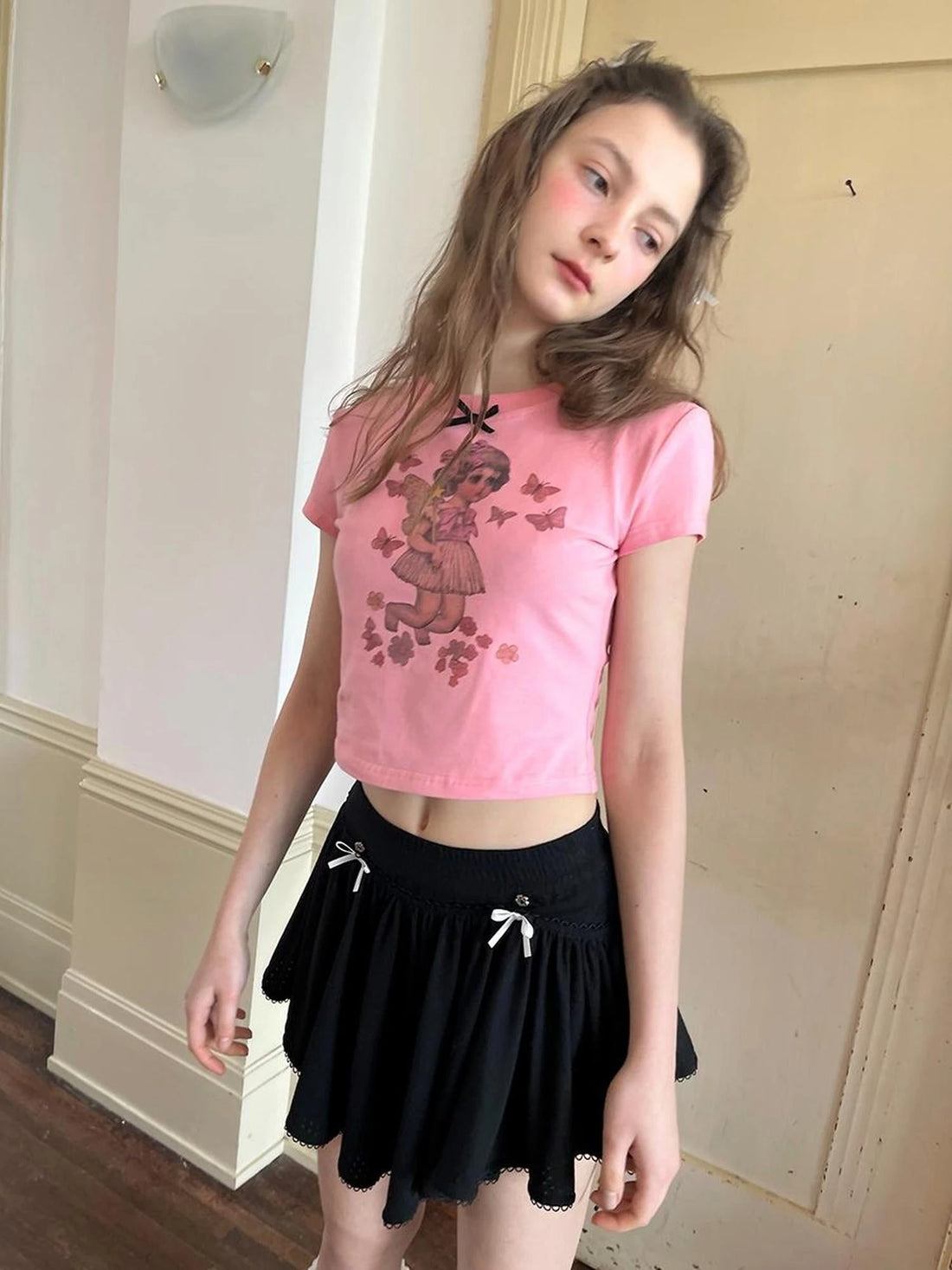 Cute Fairy T Shirt Angel Tears Rude Fish Collab V Neck Long Sleeve