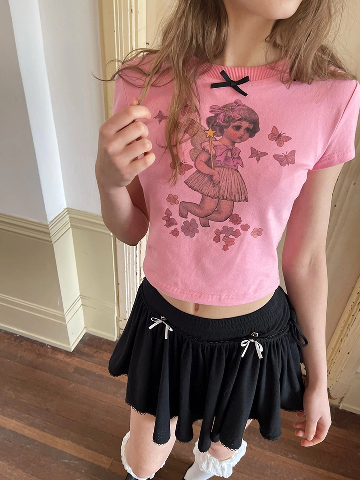 Cute Fairy T Shirt Angel Tears Rude Fish Collab V Neck Long Sleeve